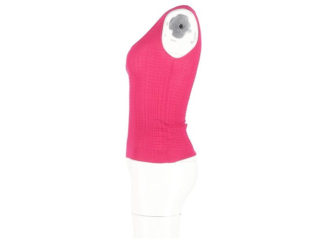 Top sin mangas de punto M Missoni en algodón rosa Castaño - vista 5