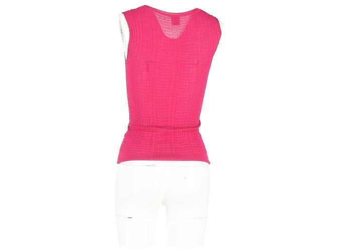 Top sin mangas de punto M Missoni en algodón rosa Castaño - vista 6