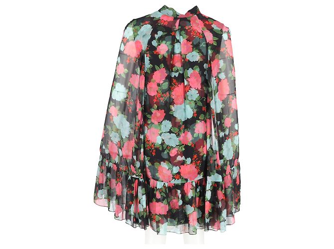Erdem Constantine Cape-Effekt Mini-Kleid aus floral bedruckter Seide - Ansicht 6