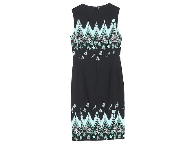 Vestido Mini Cady Impreso de la Colección Versace en Viscosa Negra Negro - vista 2