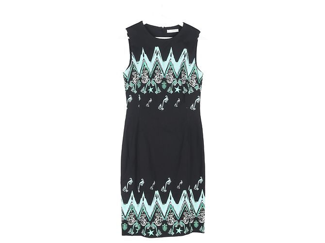 Vestido Mini Cady Impreso de la Colección Versace en Viscosa Negra Negro - vista 4
