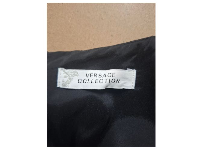 Vestido Mini Cady Impreso de la Colección Versace en Viscosa Negra Negro - vista 6