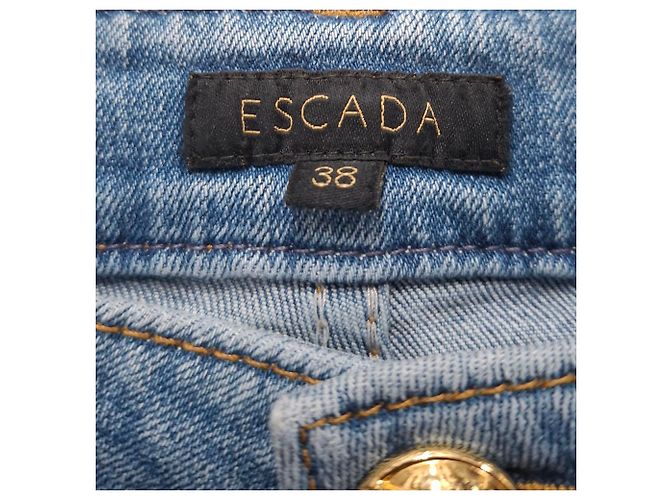 Jeans skinny Escada Flower Patch in denim blu Blu chiaro - vista 3