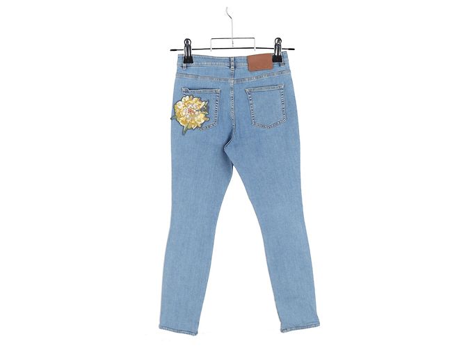 Jeans skinny Escada Flower Patch in denim blu Blu chiaro - vista 5
