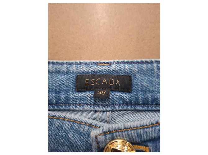 Jeans skinny Escada Flower Patch in denim blu Blu chiaro - vista 6