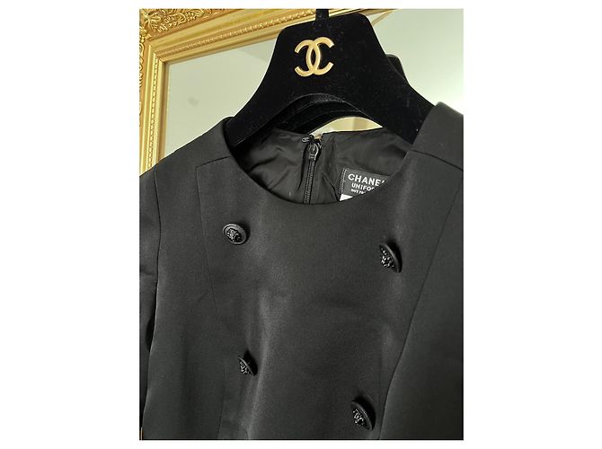 Abito Chanel in satin nero - vista 3