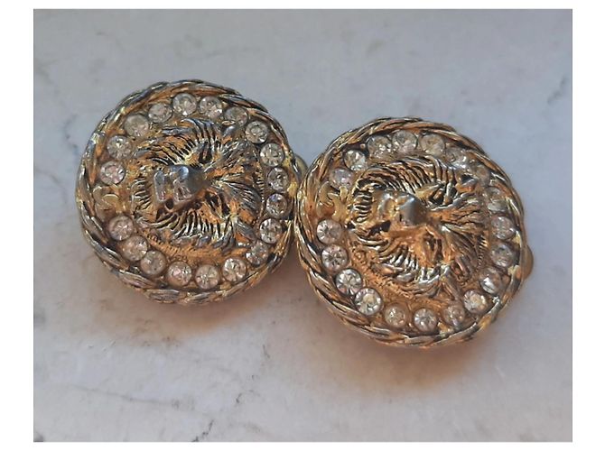 Orecchini vintage Chanel Leone e diamanti D'oro - vista 10