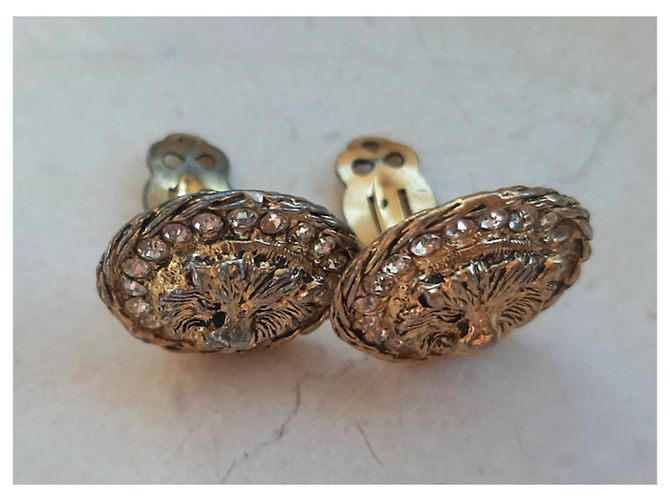 Orecchini vintage Chanel Leone e diamanti D'oro - vista 5