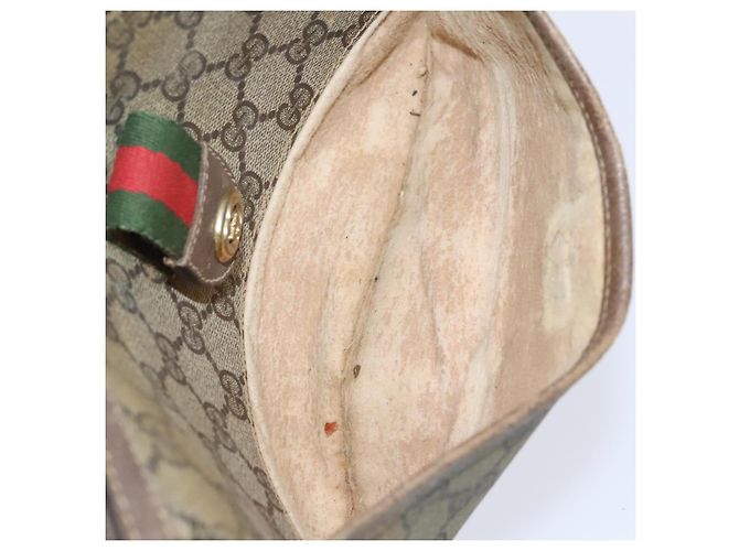 GUCCI GG Supreme Web Sherry Line Bolsa PVC Bege Verde Vermelho 89 02 032 Auth EC919 - vista 11