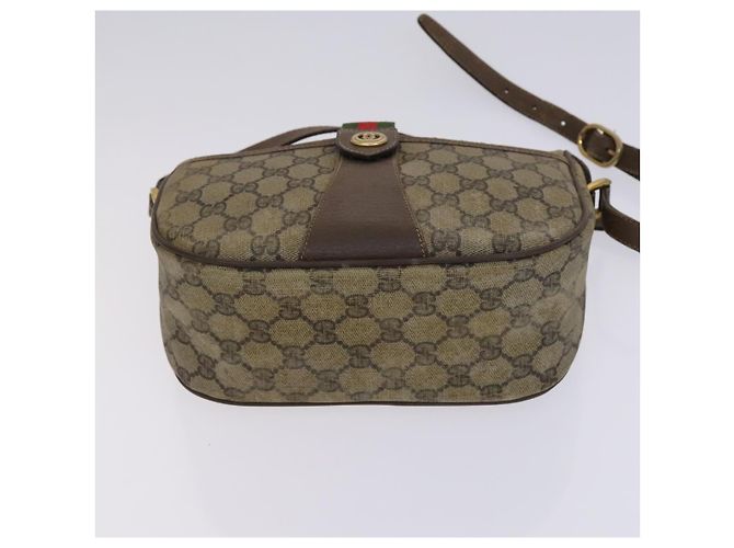 GUCCI GG Supreme Web Sherry Line Bolsa PVC Bege Verde Vermelho 89 02 032 Auth EC919 - vista 5