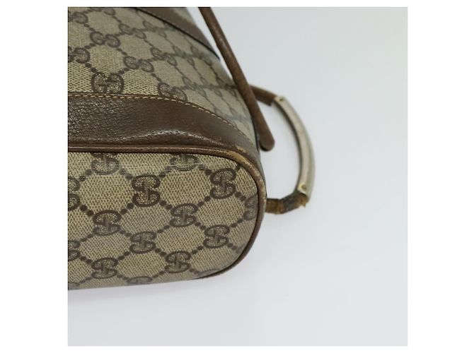 Borsa a spalla GUCCI GG Supreme in PVC beige Auth sw187 - vista 14