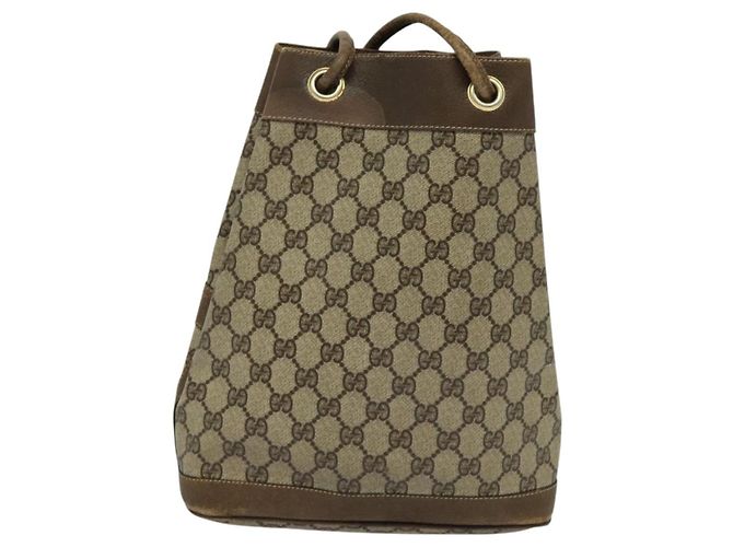 Borsa a spalla GUCCI GG Supreme in PVC beige Auth sw187 - vista 2