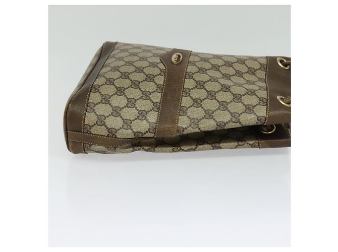 Borsa a spalla GUCCI GG Supreme in PVC beige Auth sw187 - vista 4