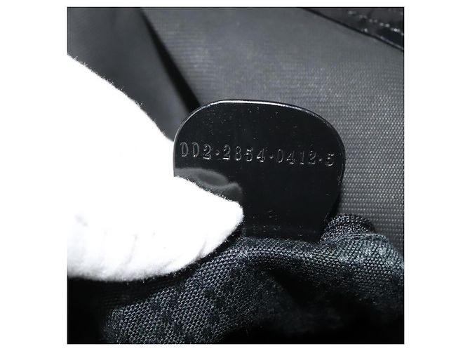 Sac à main en nylon noir GUCCI Bamboo 002 2854 0412 5 Auth EC436 - vue 12
