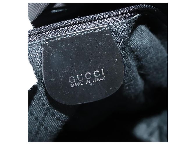Sac à main en nylon noir GUCCI Bamboo 002 2854 0412 5 Auth EC436 - vue 17