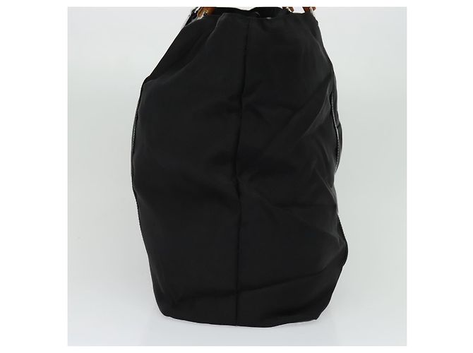 Sac à main en nylon noir GUCCI Bamboo 002 2854 0412 5 Auth EC436 - vue 3