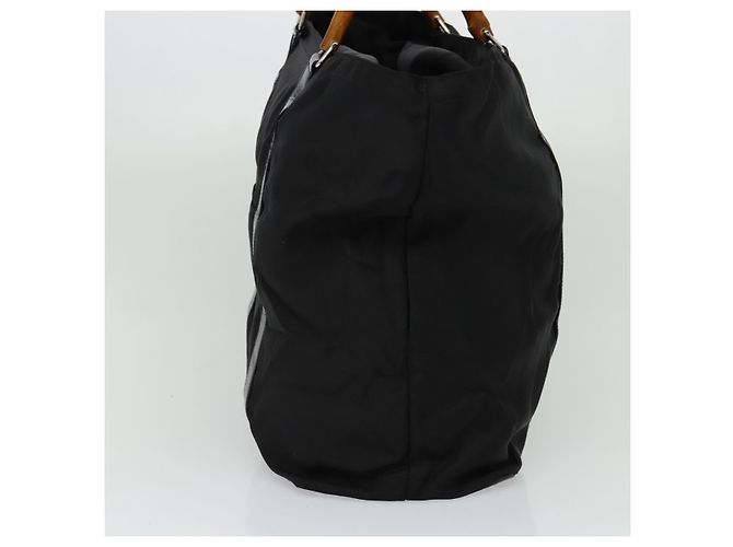 Sac à main en nylon noir GUCCI Bamboo 002 2854 0412 5 Auth EC436 - vue 4