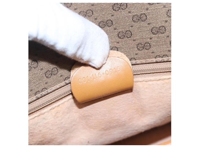 Gucci Borsa a spalla Micro GG Supreme in PVC marrone oro 001 116 0915 Auth BA991 D'oro - vista 12