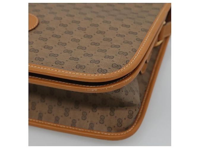 Gucci Borsa a spalla Micro GG Supreme in PVC marrone oro 001 116 0915 Auth BA991 D'oro - vista 14