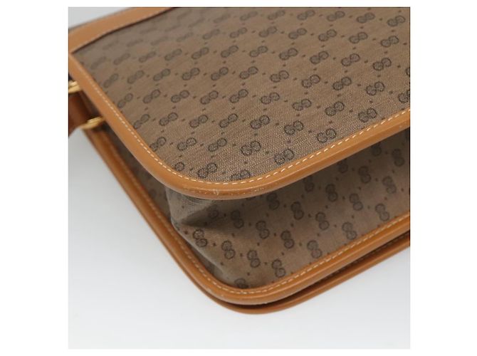 Gucci Borsa a spalla Micro GG Supreme in PVC marrone oro 001 116 0915 Auth BA991 D'oro - vista 16