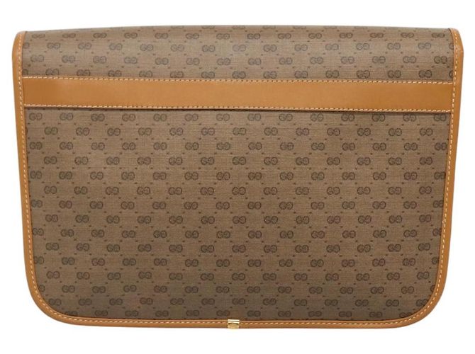 Gucci Borsa a spalla Micro GG Supreme in PVC marrone oro 001 116 0915 Auth BA991 D'oro - vista 2