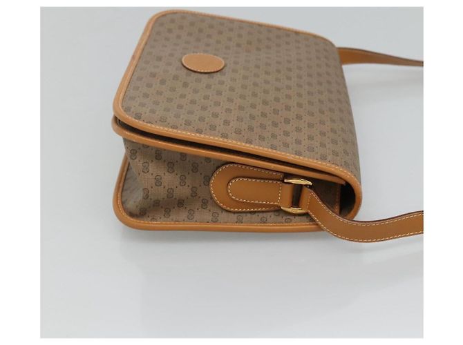Gucci Borsa a spalla Micro GG Supreme in PVC marrone oro 001 116 0915 Auth BA991 D'oro - vista 4