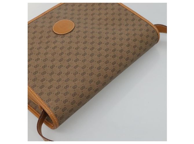 Gucci Borsa a spalla Micro GG Supreme in PVC marrone oro 001 116 0915 Auth BA991 D'oro - vista 6