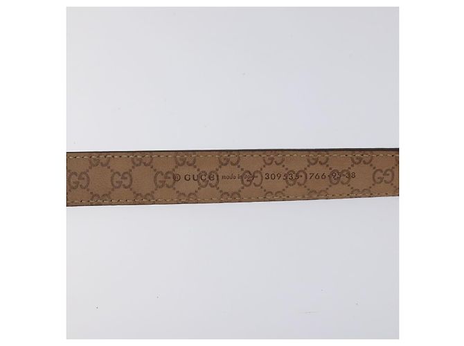 Cinturón GUCCI de cuero 42,9"" marrón Auth hk2326 Castaño - vista 10