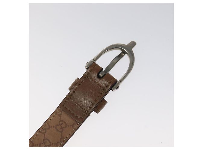 Cinturón GUCCI de cuero 42,9"" marrón Auth hk2326 Castaño - vista 7