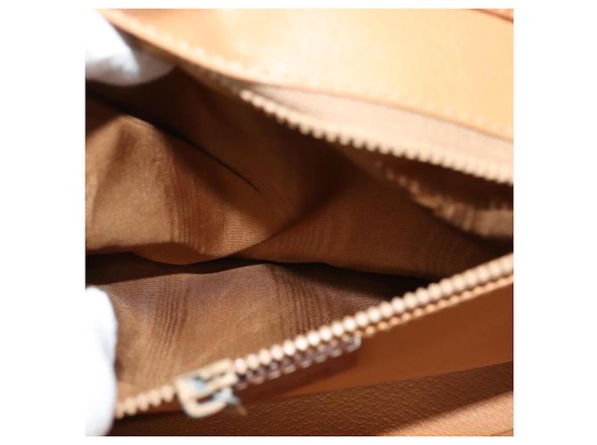 Céline Bolsa de ombro em lona Macadam CELINE em couro PVC marrom dourado Auth sw164 - vista 11