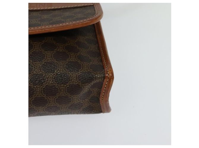 Céline Bolsa de ombro em lona Macadam CELINE em couro PVC marrom dourado Auth sw164 - vista 15