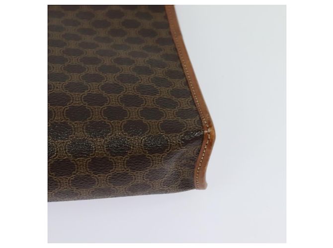 Céline Bolsa de ombro em lona Macadam CELINE em couro PVC marrom dourado Auth sw164 - vista 17