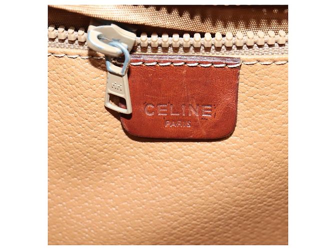 Céline Bolsa de ombro em lona Macadam CELINE em couro PVC marrom dourado Auth sw164 - vista 18