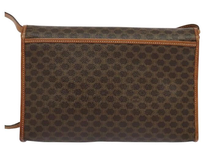 Céline Bolsa de ombro em lona Macadam CELINE em couro PVC marrom dourado Auth sw164 - vista 2