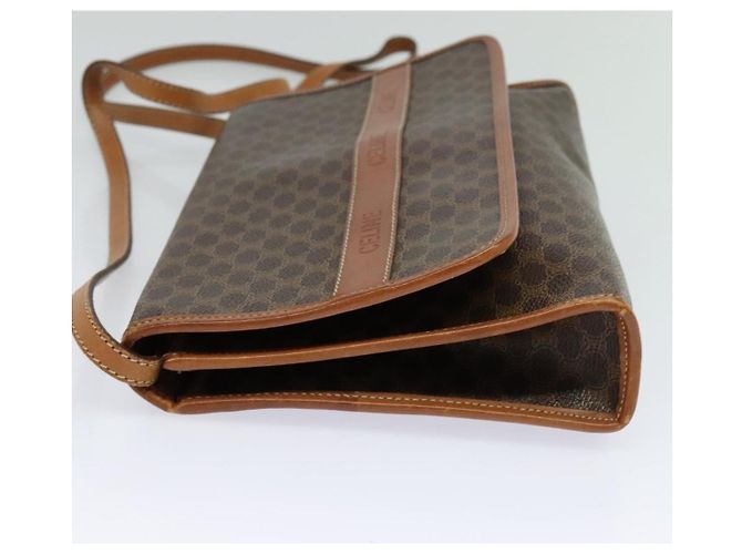 Céline Bolsa de ombro em lona Macadam CELINE em couro PVC marrom dourado Auth sw164 - vista 3