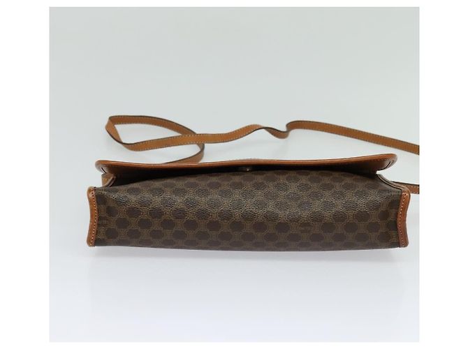 Céline Bolsa de ombro em lona Macadam CELINE em couro PVC marrom dourado Auth sw164 - vista 5