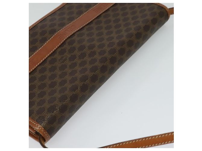 Céline Bolsa de ombro em lona Macadam CELINE em couro PVC marrom dourado Auth sw164 - vista 6