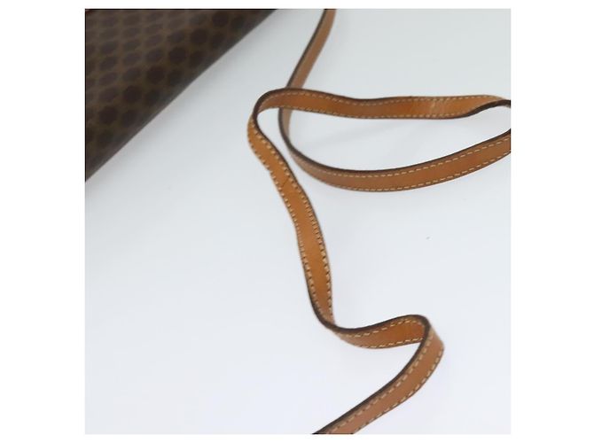 Céline Bolsa de ombro em lona Macadam CELINE em couro PVC marrom dourado Auth sw164 - vista 7
