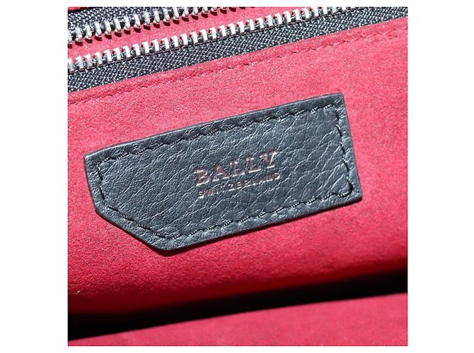 BALLY Borsa a Spalla in Pelle Nera Auth sw183 Nero - vista 19