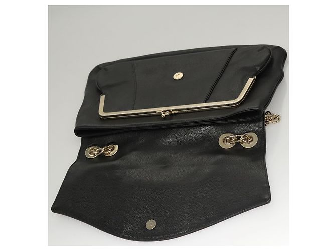 Borsa a spalla MCM in pelle nera e oro Auth MY306 Nero D'oro - vista 10