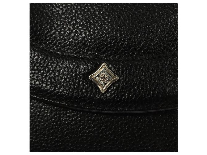 Borsa a spalla MCM in pelle nera e oro Auth MY306 Nero D'oro - vista 17