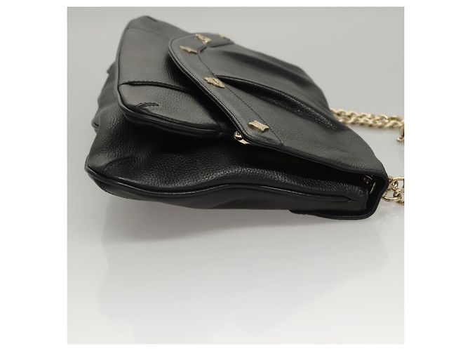 Borsa a spalla MCM in pelle nera e oro Auth MY306 Nero D'oro - vista 3