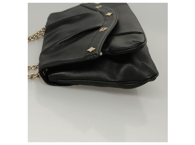 Borsa a spalla MCM in pelle nera e oro Auth MY306 Nero D'oro - vista 4