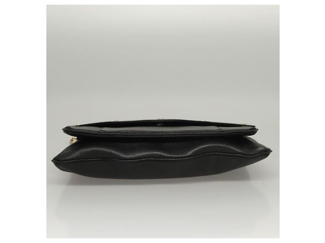 Borsa a spalla MCM in pelle nera e oro Auth MY306 Nero D'oro - vista 5