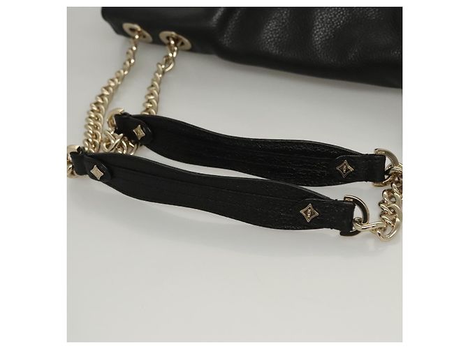 Borsa a spalla MCM in pelle nera e oro Auth MY306 Nero D'oro - vista 7