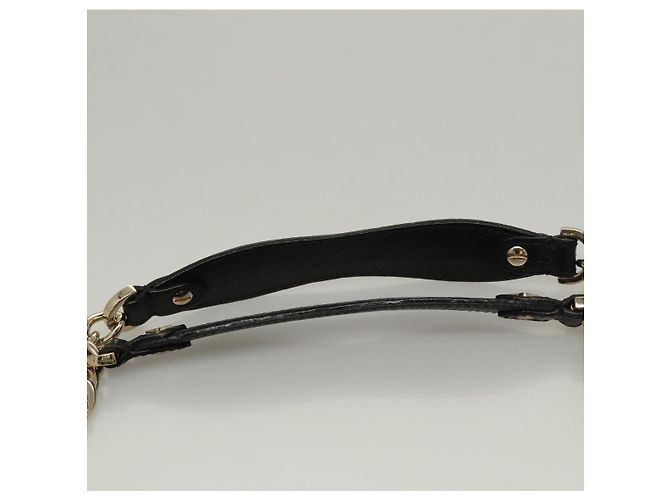 Borsa a spalla MCM in pelle nera e oro Auth MY306 Nero D'oro - vista 8