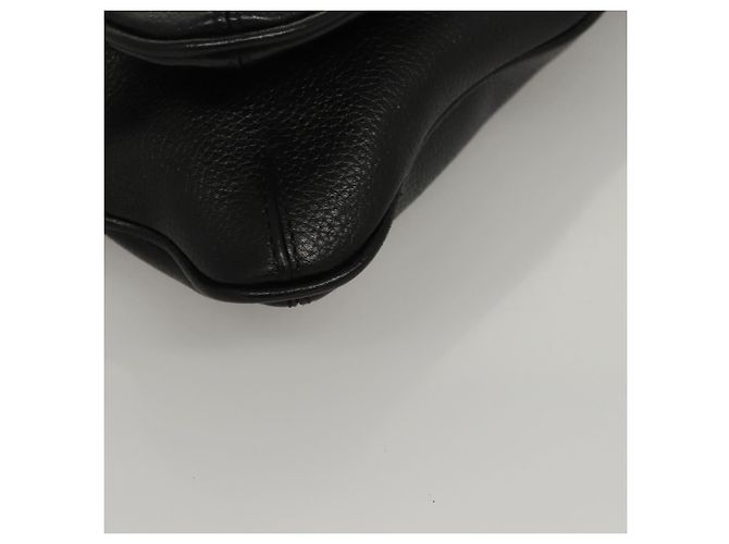 Borsa a spalla MCM in pelle nera e oro Auth MY306 Nero D'oro - vista 9