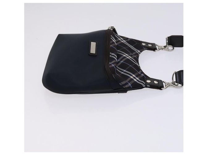 Borsa a spalla in nylon nero Burberry etichetta nera marina Auth ti2951 Blu navy - vista 3