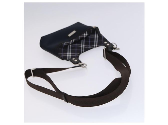 Borsa a spalla in nylon nero Burberry etichetta nera marina Auth ti2951 Blu navy - vista 7