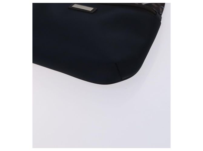 Borsa a spalla in nylon nero Burberry etichetta nera marina Auth ti2951 Blu navy - vista 9
